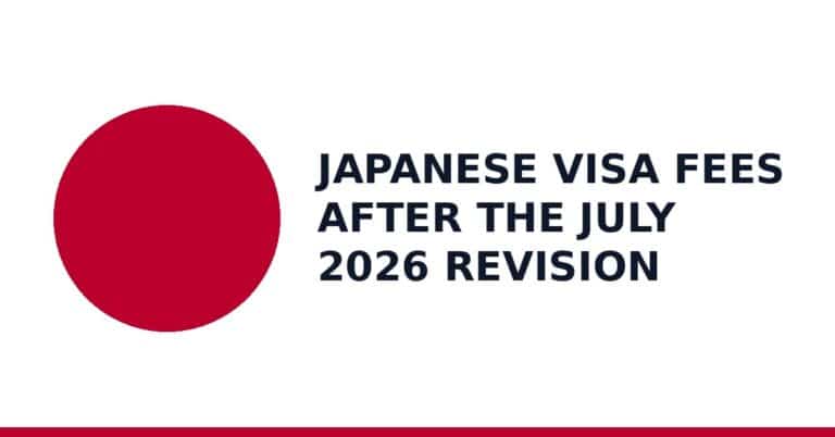 Japanese visa fees after the July 2026 revision